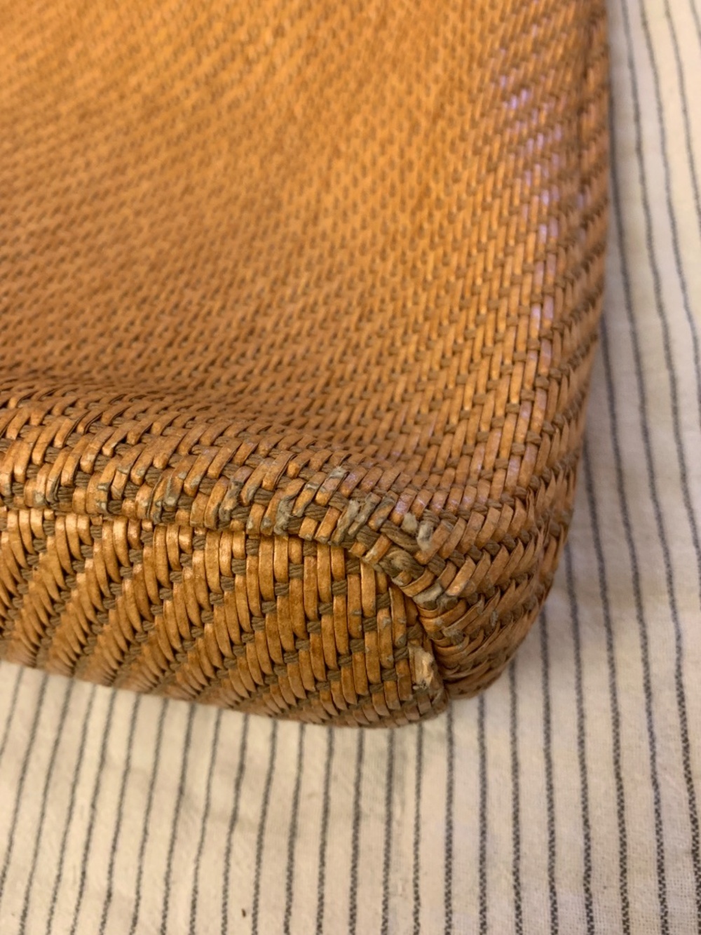 Fossil Vintage 75082 Straw Basketweave Crossbody Bag Tan Woven Boho Purse - Picture 9 of 16